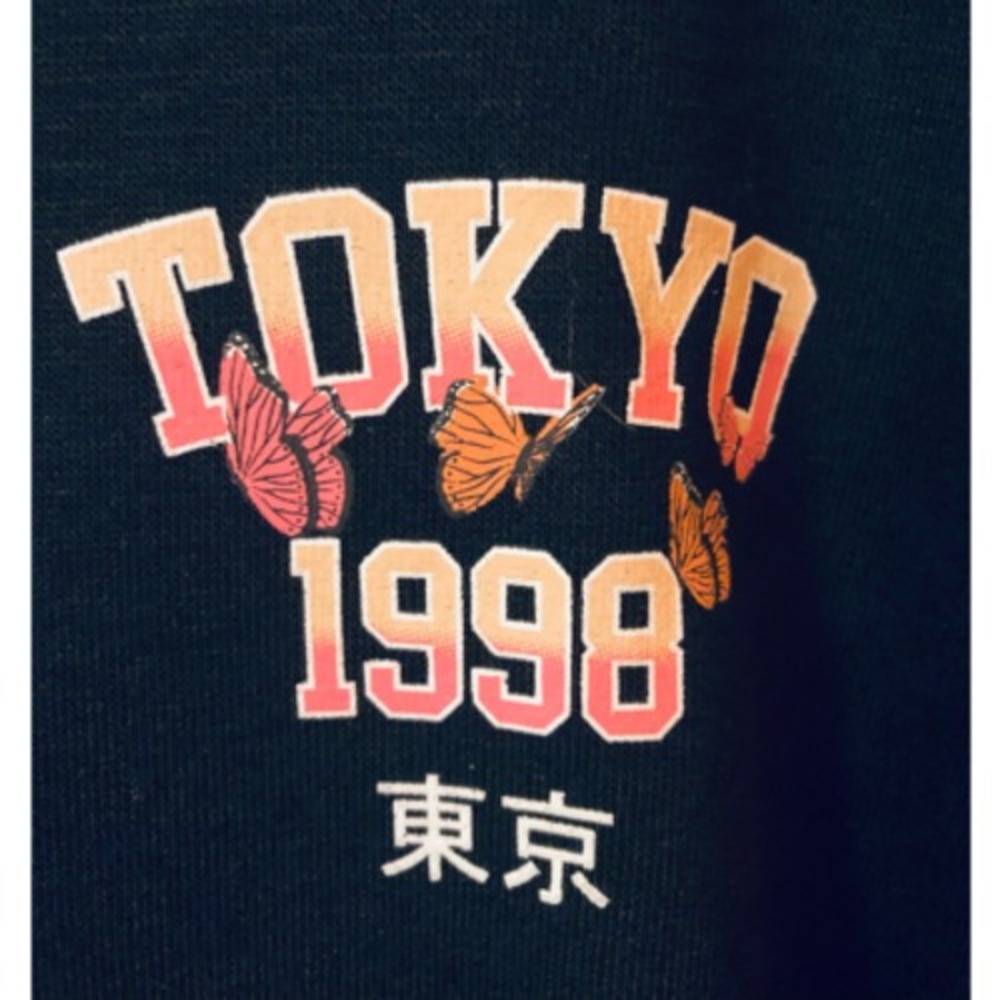 Refuge Athletics Womens Best Ever Hoodie Sweatshirt Black Tokyo 1998 Butterfly S - Picture 3 of 6